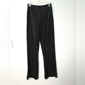 Silla's From Italy To Miami Black Velvet Velour Pants Size Small *read*